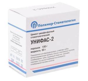 Цинк-фосфатный цемент Унифас-2, порошок 100г и жидкость 60г, Медполимер