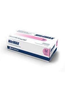 Перчатки нитриловые с текстурой на пальцах РОЗОВЫЕ NitriMax (упаковка, 50 пар),  размеры в ассортименте