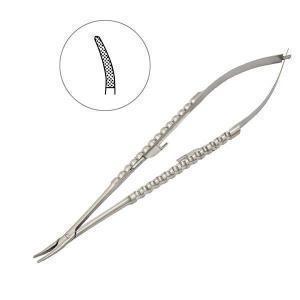 Иглодержатель хирургический изогнутый Micro Nadelhalter 18 см ТС 40-46