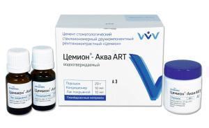 Цинкоксидэвгенольный цемент для временного пломбирования Цемион Аква ART, 20 г + 10 мл + 10 мл, ВладМиВа