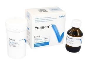 Уницем (50гр+30г) Цемент стоматологический цинк-фосфатный двухкомпонентный бактерицидный, трехцветный (ВладМиВа, Россия)