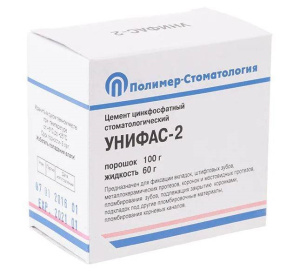 Цинк-фосфатный цемент Унифас-2, порошок 100г и жидкость 60г, Медполимер