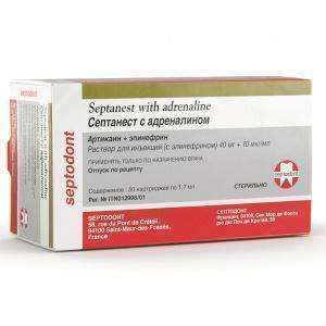 Септанест 1100000 (50х1.7мл) (Септодонт) золотой в МДЛП срок 0825г