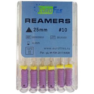 Reamers, 25 мм №10, 6 шт, EUROFILE