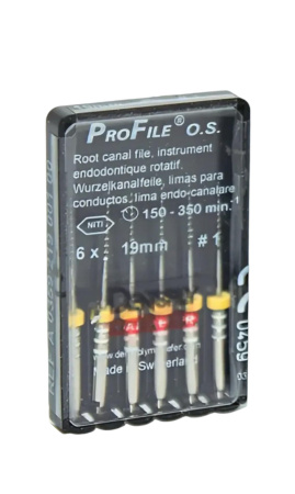 Машинные файлы ProFile OS 19 мм, 6 штук. Dentsply Maillefer