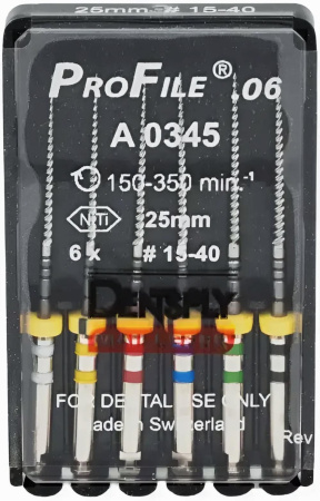 Машинные файлы ProFile, 6 штук, Dentsply Maillefer