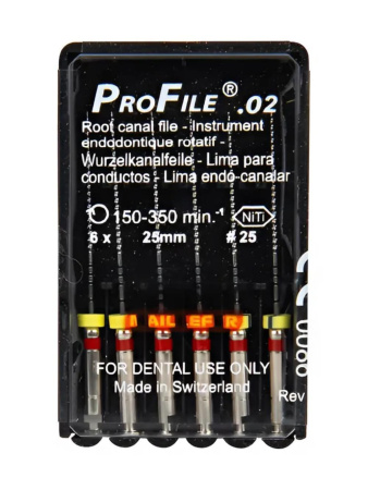 Машинные файлы ProFile, 6 штук, Dentsply Maillefer