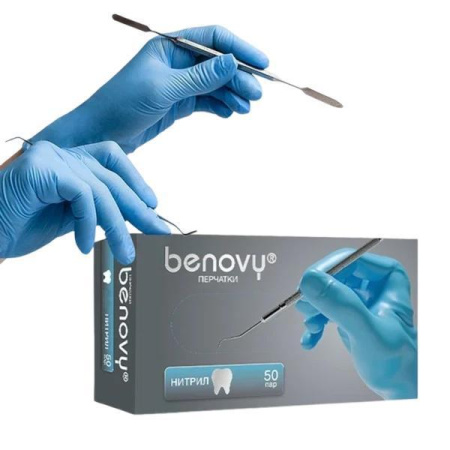 Перчатки нитриловые, 100 шт, Benovy