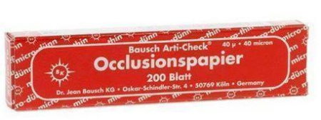Бумага артикуляционная 40 мкм, полосы 104х20 мм, 200 шт, Bausch