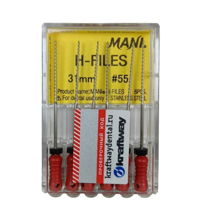 Ручные файлы H-Files, 6 шт, Mani