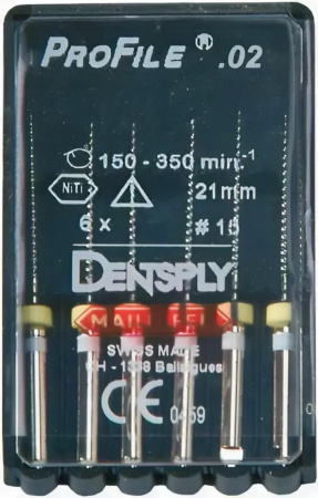 Машинные файлы ProFile, 6 штук, Dentsply Maillefer