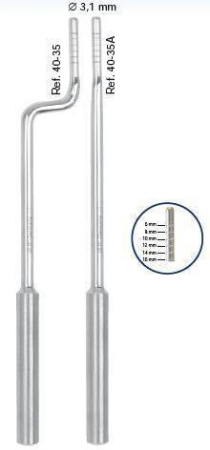 Остеотом изогнутый bajonett 3,1мм выпуклый кончик 40-35