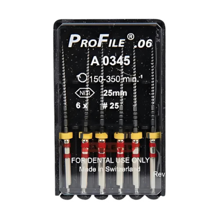 Машинные файлы ProFile, 6 штук, Dentsply Maillefer