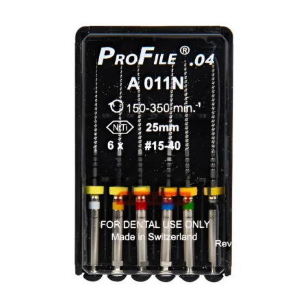 Машинные файлы ProFile, 6 штук, Dentsply Maillefer