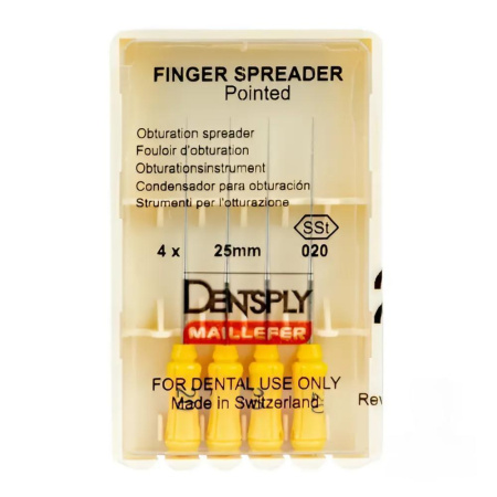 Ручные файлы Finger Spreaders Pointed, 4 шт, Dentsply Maillefer