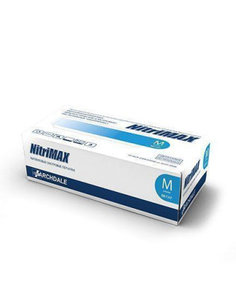 Перчатки нитриловые с текстурой на пальцах ГОЛУБЫЕ NitriMax (упаковка, 50 пар ), размеры в ассортименте