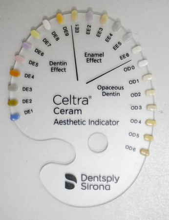 Celtra Ceram Шкала цветов Shade Aesthetic Indicator