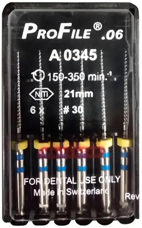 Машинные файлы ProFile, 6 штук, Dentsply Maillefer