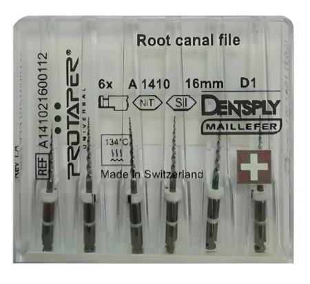 Файлы для распломбировки (перелечивания) каналов ProTaper Retreatment, 6 штук, Dentsply Maillefer