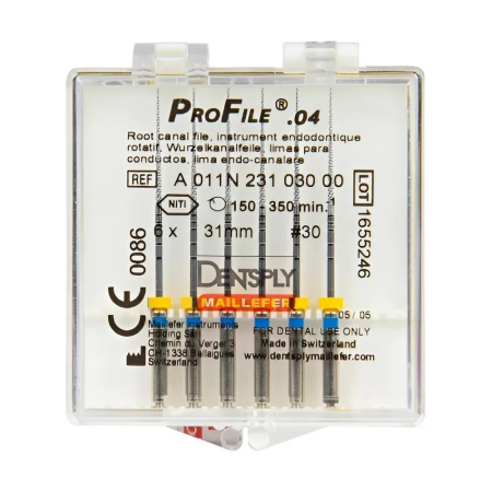 Машинные файлы ProFile, 6 штук, Dentsply Maillefer
