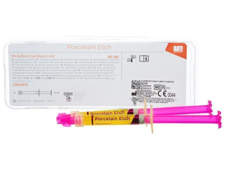 Porcelain Etch Refill, 2 шприца по 1,2 мл, Ultradent