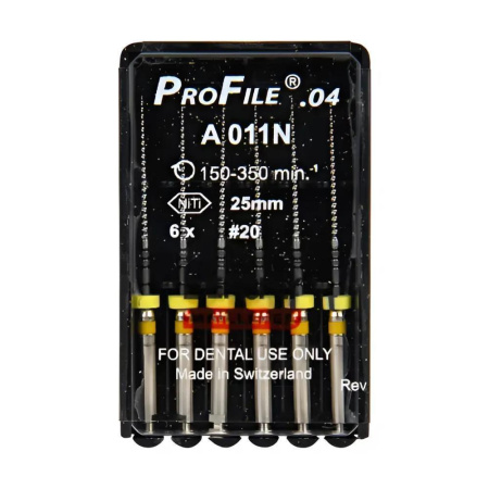 Машинные файлы ProFile, 6 штук, Dentsply Maillefer