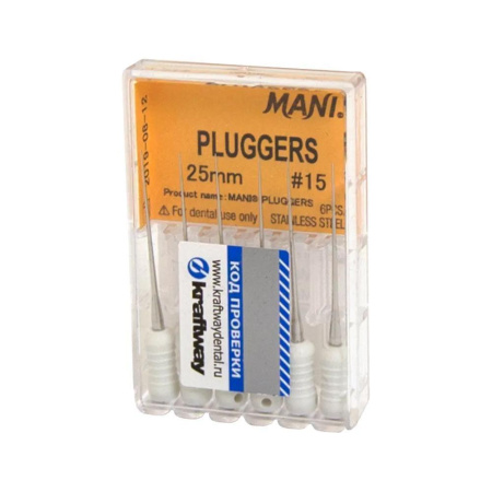 Ручные файлы Pluggers 25 мм, 6 шт, Mani