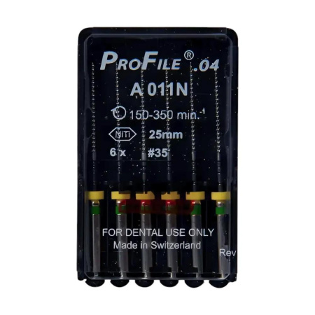 Машинные файлы ProFile, 6 штук, Dentsply Maillefer