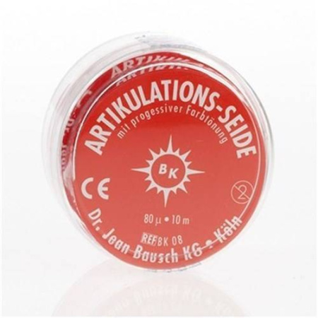 ВК-08 Шелк артикуляционный 80мкм рулон красный 16ммх10м Bausch (Бауш), Германия