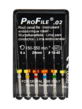 Машинные файлы ProFile, 6 штук, Dentsply Maillefer