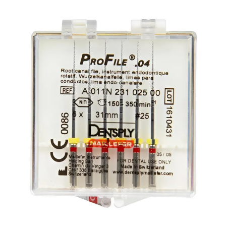 Машинные файлы ProFile, 6 штук, Dentsply Maillefer