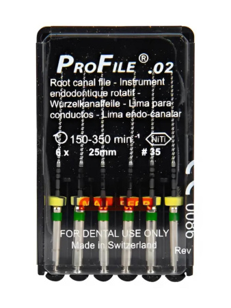 Машинные файлы ProFile, 6 штук, Dentsply Maillefer