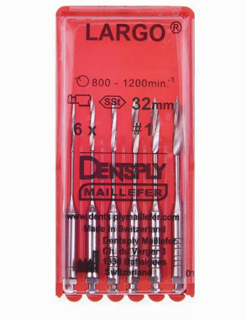Машинные файлы Largo RA, 6 шт, Dentsply Maillefer