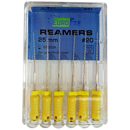 Ручные файлы Reamers, 25 мм, 6 шт, EUROFILE