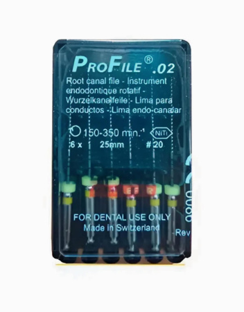 Машинные файлы ProFile, 6 штук, Dentsply Maillefer