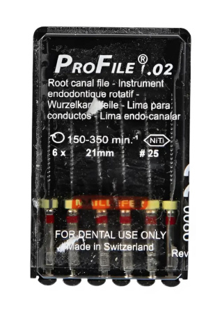 Машинные файлы ProFile, 6 штук, Dentsply Maillefer