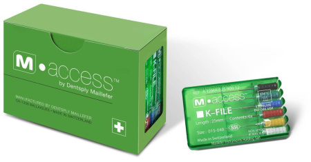 Ручные файлы K-File M-Access, 6 шт, Dentsply Maillefer