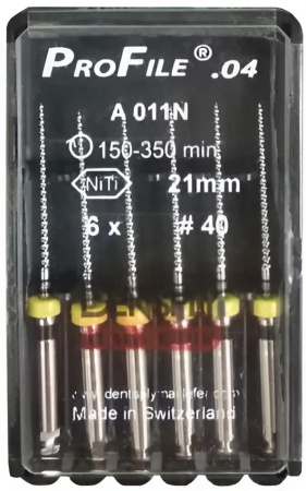 Машинные файлы ProFile, 6 штук, Dentsply Maillefer