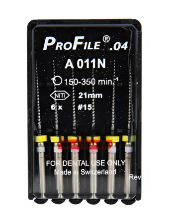 Машинные файлы ProFile, 6 штук, Dentsply Maillefer