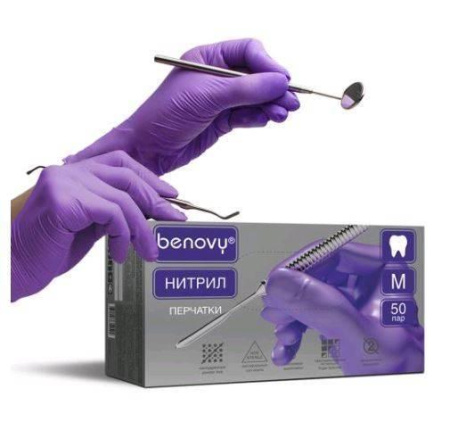 Перчатки нитриловые, 100 шт, Benovy