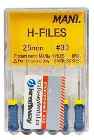Ручные файлы H-Files, 6 шт, Mani