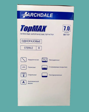 Перчатки хирургические стерильные, 50 пар, TopMAX