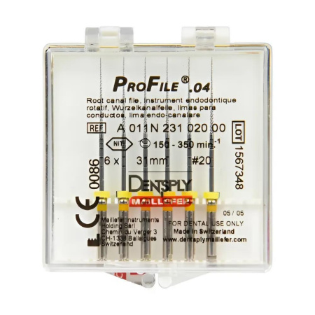 Машинные файлы ProFile, 6 штук, Dentsply Maillefer