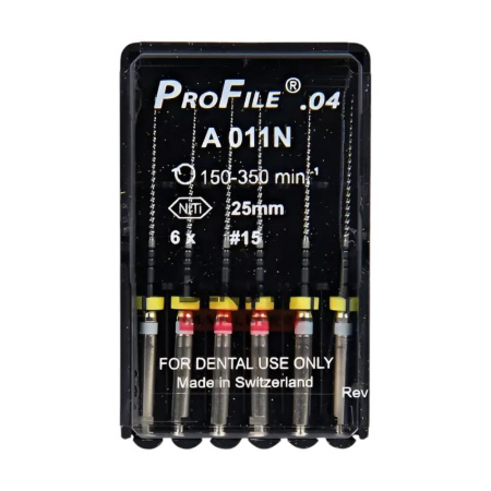 Машинные файлы ProFile, 6 штук, Dentsply Maillefer